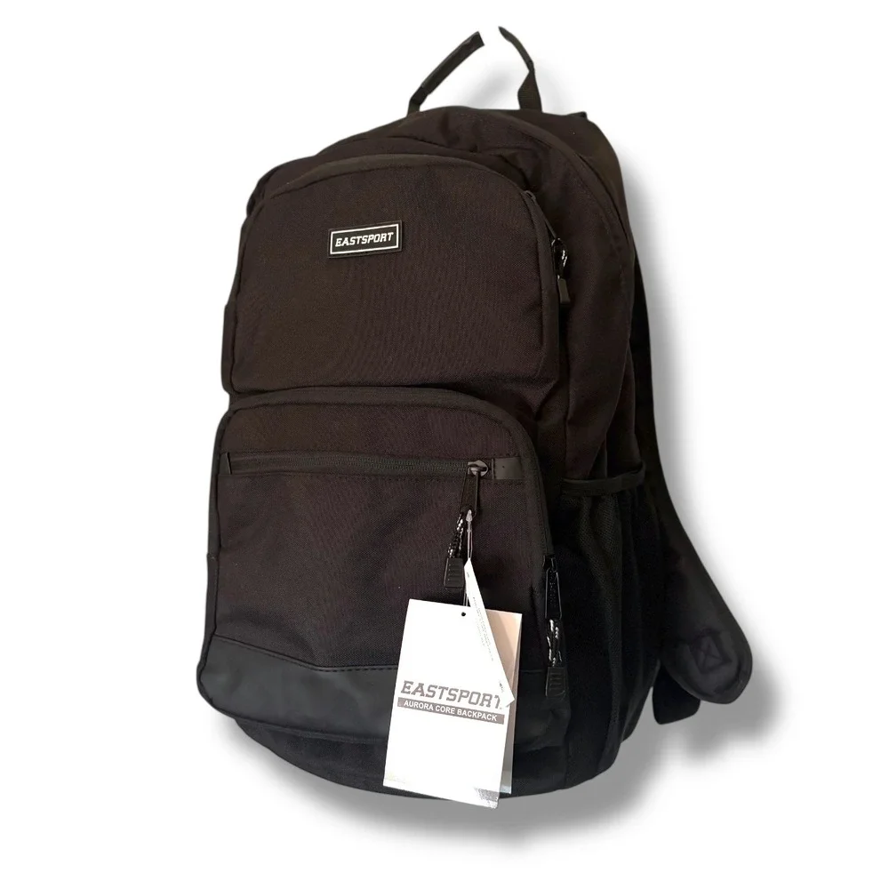 Eastport Aurora Core Backpack Black Padded Laptop Straps Water Resistant Bottom‎